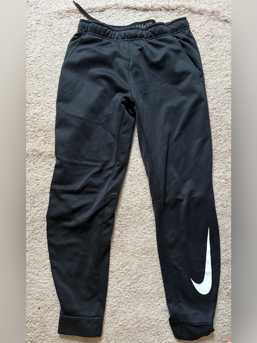 Nike Dri-FIT Men’s Black Jogger Pants Polyester Tapered Drawstring M